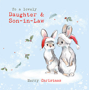 Daughter and Son in Law Bunnies Christmas Card