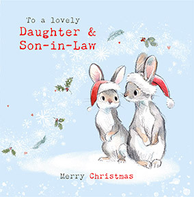Daughter and Son in Law Bunnies Christmas Card