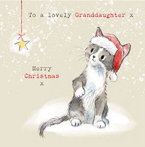 Granddaughter Cat Christmas Card