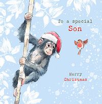 Son Cute Chimp Christmas Card