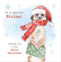 Special Brother Meerkat Christmas Card