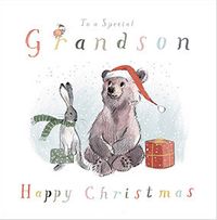 Special Grandson Bear Christmas Card