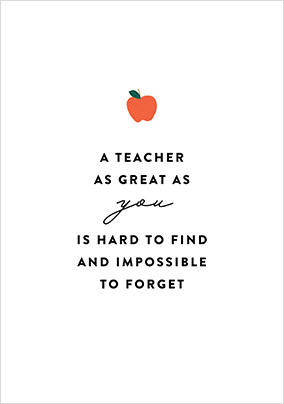 A Teacher as Great as You Thank You Card