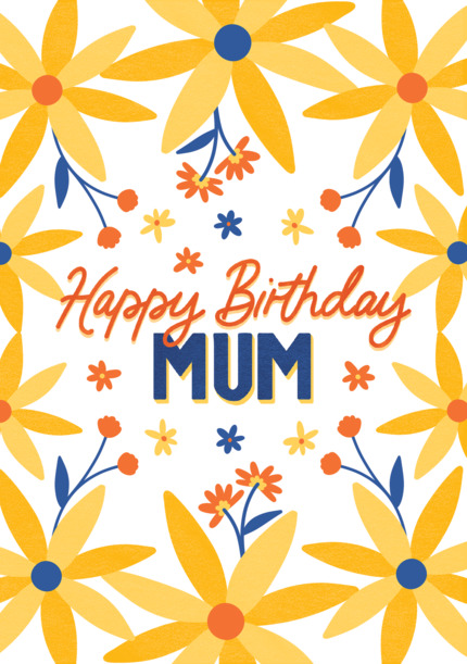 Happy Birthday Mum Pretty Floral Card