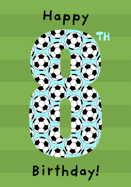 Age 8 Football Children's Birthday Card