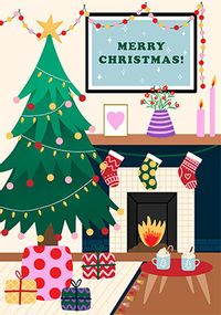 Tap to view Christmas Fireplace Scene Card