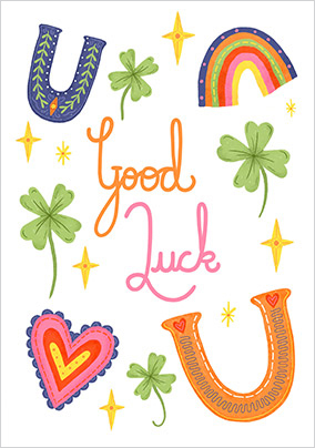 Lucky Symbols Good Luck Card