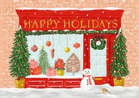 Happy Holidays Shop Front Christmas Card