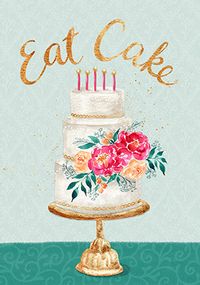 Tap to view Eat Cake Floral Birthday Card