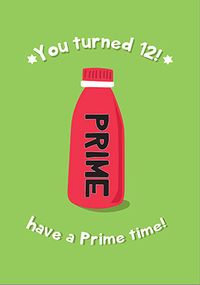 Prime Time 12th Birthday Card