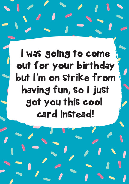 Birthday Strike Funny Card