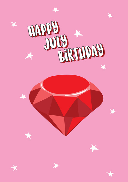 Happy July Birthday Card