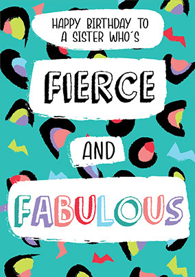 Fierce and Fab Sister Birthday Card