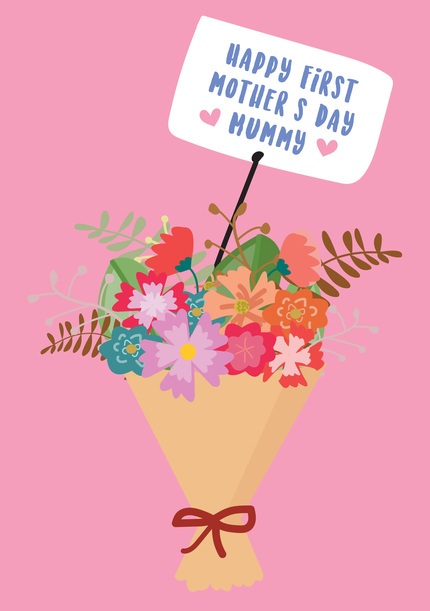 Happy First Mother's Day Mummy Bouquet Card