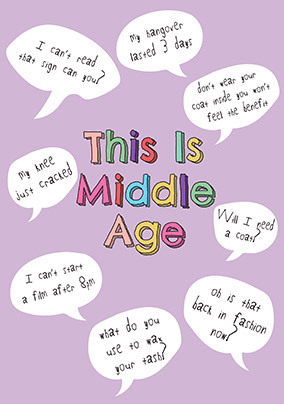 Middle Age Birthday Card