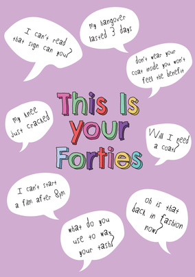 This Is Your Forties Pink Birthday Card