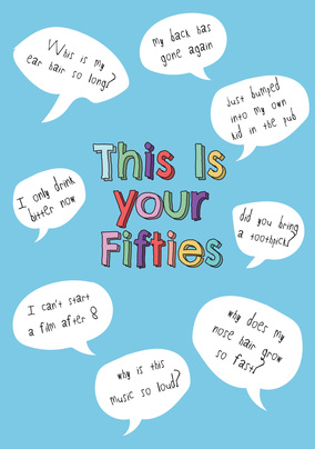 This Is Your Fifties Blue Birthday Card