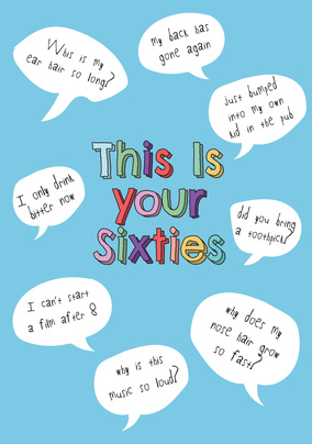 This Is Your Sixties Blue Birthday Card