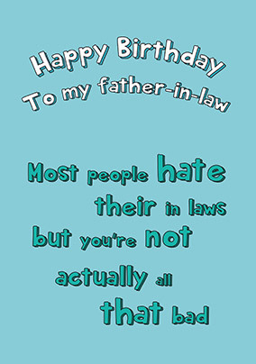 In Laws Father In Law Birthday Card