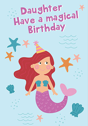 Daughter Mermaid Birthday Card
