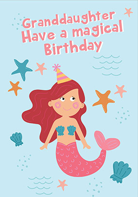 Granddaughter Mermaid Birthday Card