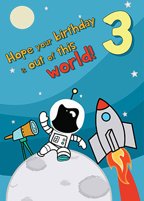 Out Of This World 3rd Birthday Card