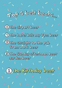 Tap to view Top 5 Beers Birthday Card