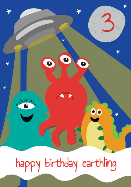 Earthling Age 3 Kids Card