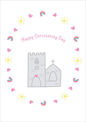 Happy Christening Day Church Card