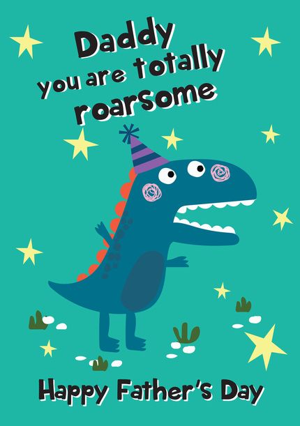 Daddy you're Roarsome Dinosaur Card Daddy Dinosaur Card -  Portugal