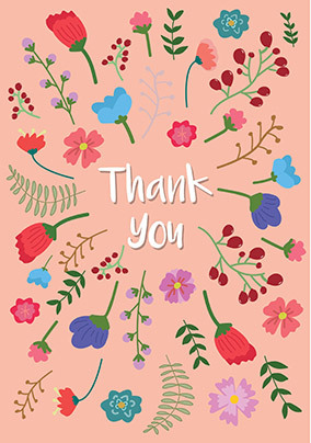 Thank You Florals Card | Funky Pigeon