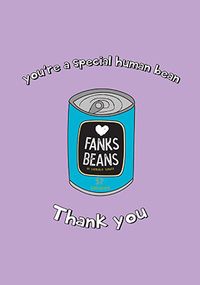 Special Human Bean Thank You Card