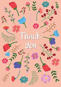 Flowers Frame Thank You Card