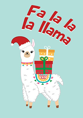 Fa La La La Llama Christmas Card