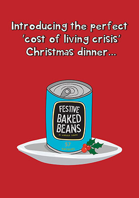 Cost Of Living Crisis Christmas Dinner Card