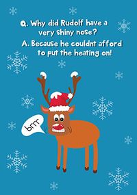 Tap to view Rudolph Heating Bill Christmas Card