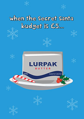 Secret Santa Budget Christmas Card
