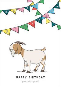 Bunting and Goat Birthday Card