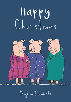 Pigs in Blankets Cute Christmas Card