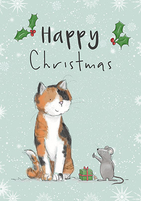 Cat and Mouse Christmas Card