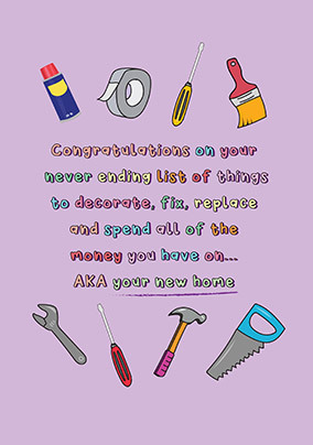 New Home Tools Card