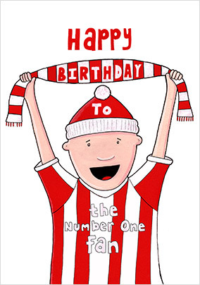 Red Stripes Birthday Card