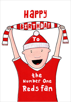 Red Football Shirt Birthday Card