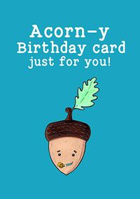 Acorn-y Birthday Card