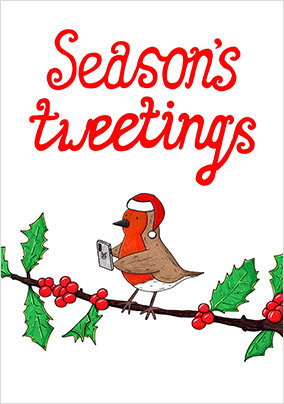 Season's Tweetings Funny Christmas Card