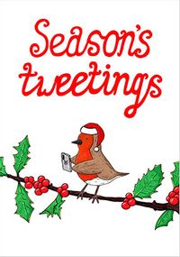 Tap to view Season's Tweetings Funny Christmas Card