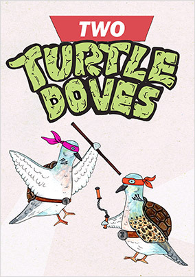 Two Turtle Doves Funny Christmas Card