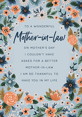 Mother In Law Mothers Day Card