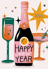 Champagne Celebration New Year Card
