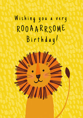 Roarsome Lion Birthday Card